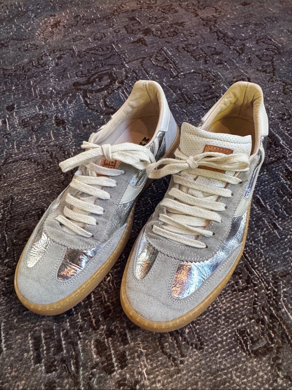 MOMA Metallic Silver & Suede Sneakers – Size 41 – Made in Italy